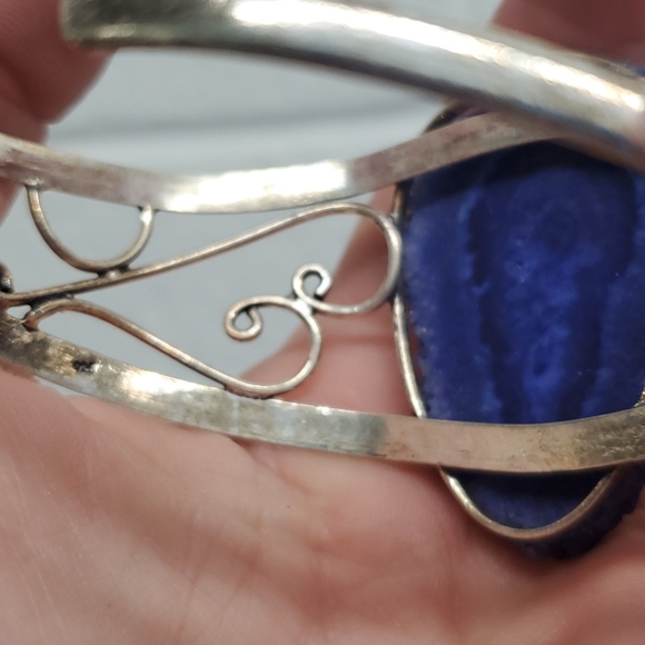 New Agate Geode Slice 925 Silver Bracelet. - Picture 3 of 11